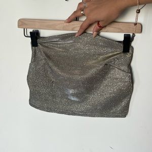 SILVER GLITTER FESTIVAL TOP
